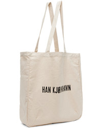 beige Shopper Tasche aus Segeltuch von Han Kjobenhavn
