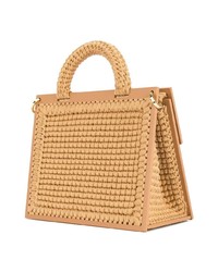 beige Shopper Tasche aus Stroh von 711