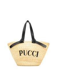 beige Shopper Tasche aus Stroh von Emilio Pucci
