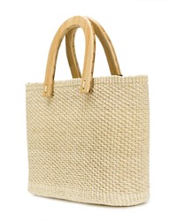 beige Shopper Tasche aus Stroh von SENSI STUDIO