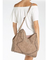 beige Shopper Tasche aus Wildleder von Lascana