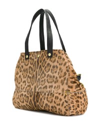 beige Shopper Tasche mit Leopardenmuster von Jerome Dreyfuss