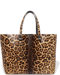 beige Shopper Tasche mit Leopardenmuster von Victoria Beckham