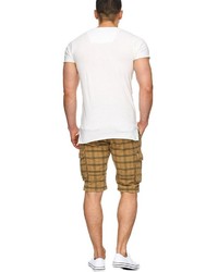 beige Shorts mit Schottenmuster von INDICODE