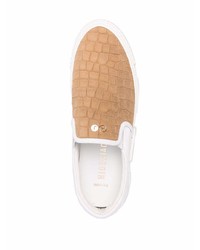 beige Slip-On Sneakers aus Leder von Hide&Jack