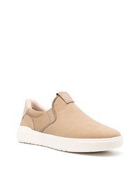 beige Slip-On Sneakers aus Leder von Timberland