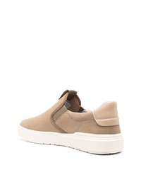 beige Slip-On Sneakers aus Leder von Timberland