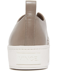 beige Slip-On Sneakers aus Leder von Vince