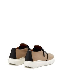 beige Slip-On Sneakers aus Segeltuch von Giuseppe Zanotti