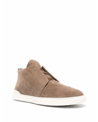 beige Slip-On Sneakers aus Wildleder von Ermenegildo Zegna