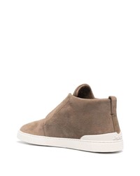 beige Slip-On Sneakers aus Wildleder von Ermenegildo Zegna