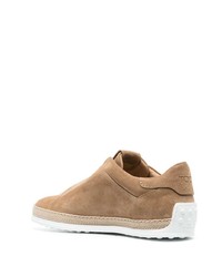 beige Slip-On Sneakers aus Wildleder von Tod's