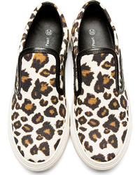 beige Slip-On Sneakers mit Leopardenmuster von Mother of Pearl