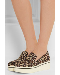 beige Slip-On Sneakers mit Leopardenmuster von Stella McCartney