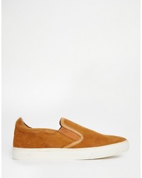 beige Slip-On Sneakers