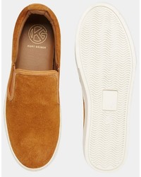 beige Slip-On Sneakers