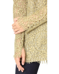 beige Spitze Bluse von By Malene Birger