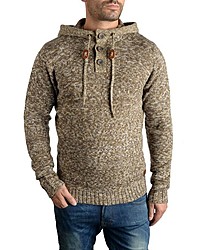 beige Strick Pullover mit einem Kapuze von BLEND