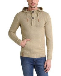 beige Strick Pullover mit einem Kapuze von INDICODE