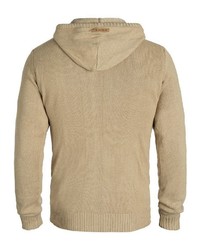 beige Strick Pullover mit einem Kapuze von INDICODE