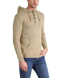 beige Strick Pullover mit einem Kapuze von INDICODE