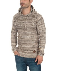 beige Strick Pullover mit einem Kapuze von Solid