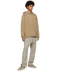 beige Strick Pullover mit einem Kapuze von Essentials