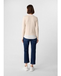 beige Strick Pullover von Comma