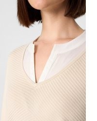 beige Strick Pullover von Comma