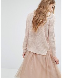 beige Strick Pullover von Pull&Bear