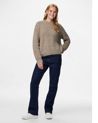 beige Strick Pullover von Pieces