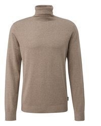 beige Strick Rollkragenpullover von QS