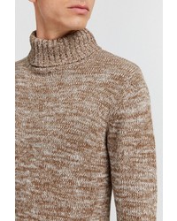 beige Strick Rollkragenpullover von Solid