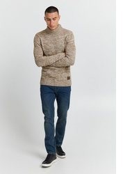 beige Strick Rollkragenpullover von Solid