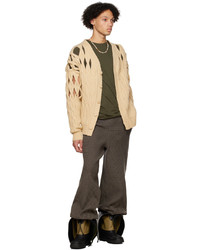 beige Strick Strickjacke von Isa Boulder