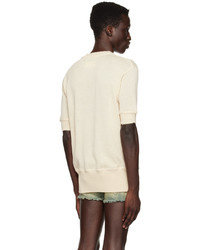 beige Strick T-Shirt mit einem Rundhalsausschnitt von Maison Margiela