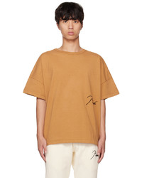 beige Strick T-Shirt mit einem Rundhalsausschnitt von Rhude