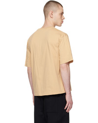 beige Strick T-Shirt mit einem Rundhalsausschnitt von Acne Studios