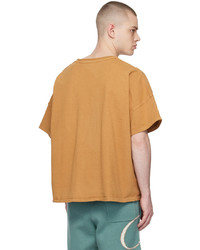 beige Strick T-Shirt mit einem Rundhalsausschnitt von Rhude