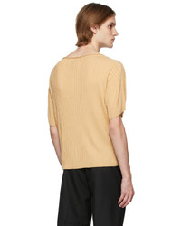 beige Strick T-Shirt mit einem Rundhalsausschnitt von King & Tuckfield