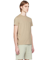 beige Strick T-Shirt mit einem Rundhalsausschnitt von Lacoste