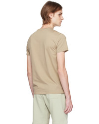 beige Strick T-Shirt mit einem Rundhalsausschnitt von Lacoste