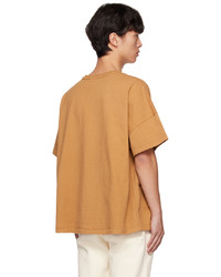 beige Strick T-Shirt mit einem Rundhalsausschnitt von Rhude