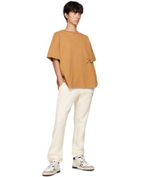 beige Strick T-Shirt mit einem Rundhalsausschnitt von Rhude