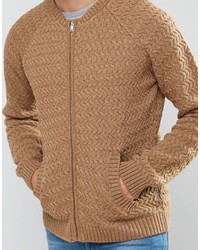 beige Strick Wollbomberjacke von Asos