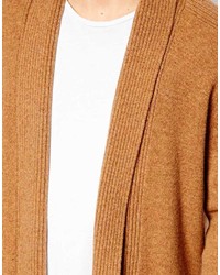 beige Strickjacke mit einem Schalkragen von Asos