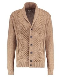 beige Strickjacke mit einem Schalkragen von Gap