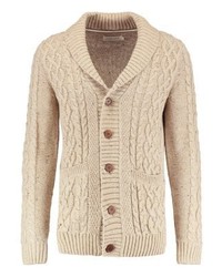 beige Strickjacke mit einem Schalkragen von Pier One