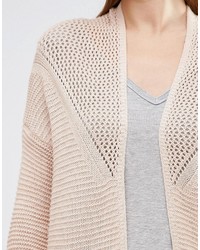 beige Strickjacke mit einer offenen Front von Vila