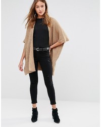 beige Strickjacke mit einer offenen Front von Brave Soul